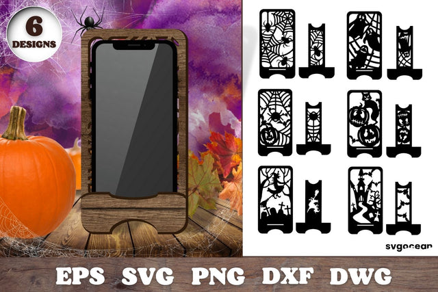 Halloween Phone Stand Laser Cut Files Bundle SVG SvgOcean 