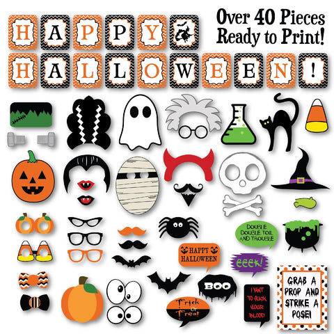 Halloween Photo Booth Props SVG Cut File Bundle SVG Old Market 