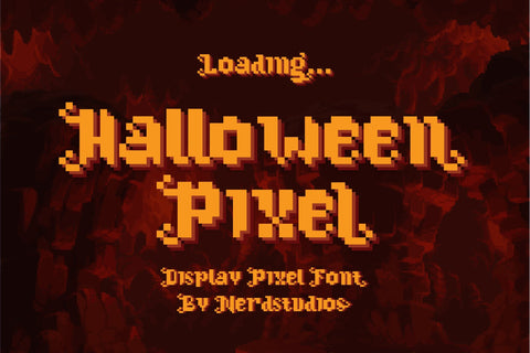 Halloween Pixel Display Font Font nearzz 