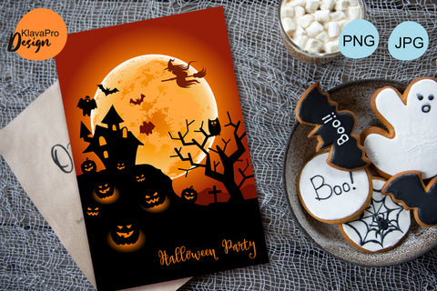 Halloween PNG design for postcard, invitation or poster Sublimation Klava P 