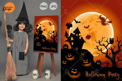 Halloween PNG design for postcard, invitation or poster Sublimation Klava P 