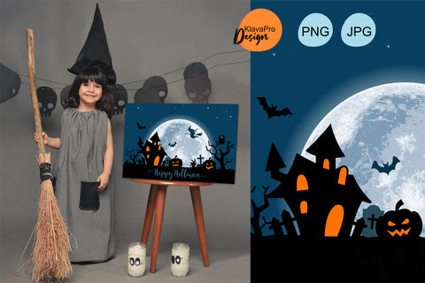 Halloween PNG design for postcard or poster Sublimation Klava P 