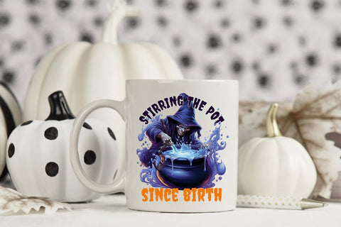 Halloween PNG, Stirring the Pot Since Birth Sublimation CraftLabSVG 