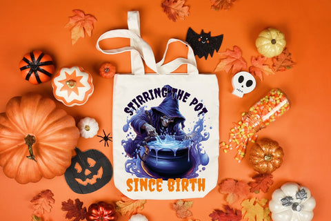 Halloween PNG, Stirring the Pot Since Birth Sublimation CraftLabSVG 