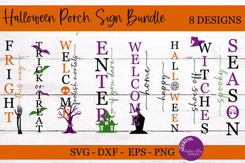 Halloween Porch Sign Bundle-Halloween Vertical Sign SVG Bundle SVG Linden Valley Designs 