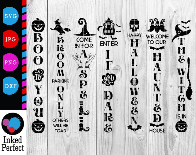 Halloween Porch Sign Bundle SVG Inked Perfect 