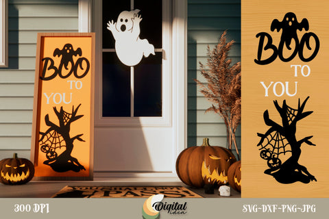 Halloween Porch Sign Design | Scary Ghosts&Monsters | Laughing Pumpkins SVG Evgenyia Guschina 