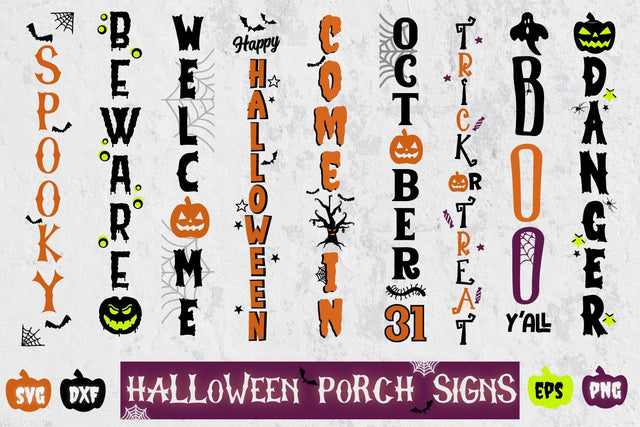 Halloween Porch Sign, Front Door Sign, Halloween Bundle Svg SVG Craft Pixel Perfect 