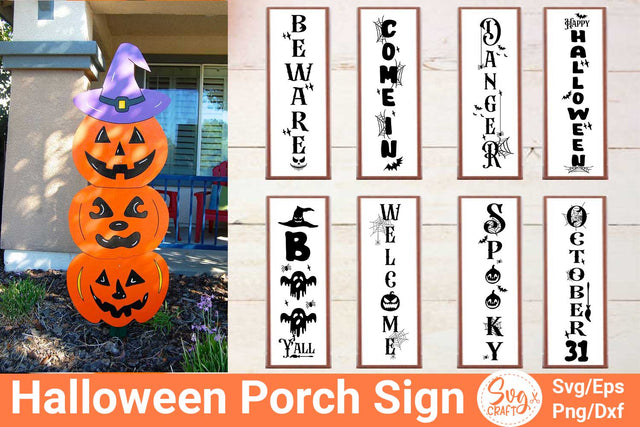 Halloween Porch Sign, Front Door Sign, Halloween Bundle Svg SVG Svgcraft 