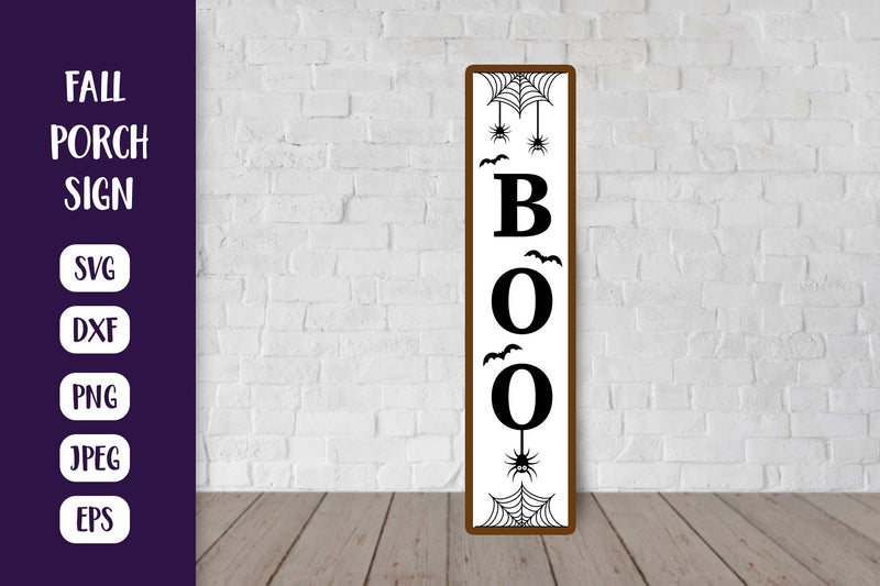 Halloween Porch Sign SVG. Boo Vertical Front Sign SVG LaBelezoka 