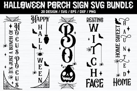 Halloween Porch Sign SVG Bundle Cut File SVG akazaddesign 
