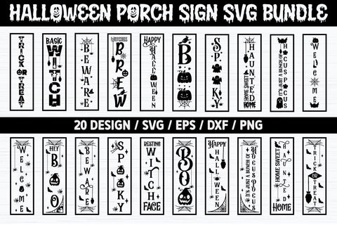 Halloween Porch Sign SVG Bundle Cut File SVG akazaddesign 