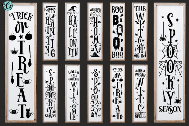 Halloween Porch Sign SVG Bundle, Door SVG Crazy Craft 