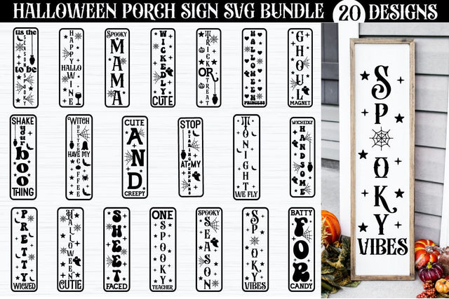 Halloween Porch Sign SVG Bundle SVG akazaddesign 