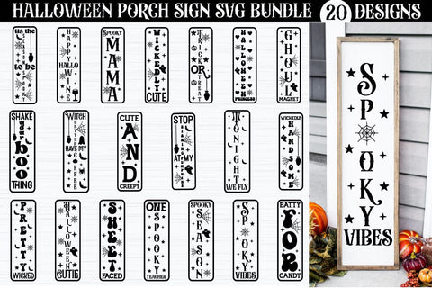 Halloween Porch Sign SVG Bundle SVG akazaddesign 