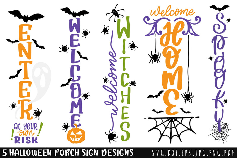 Halloween Porch Sign SVG Bundle - So Fontsy
