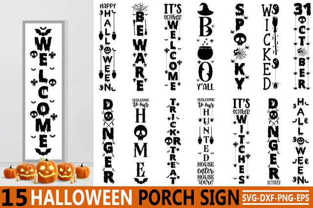 Halloween porch sign SVG bundle SVG FiveStarCrafting 