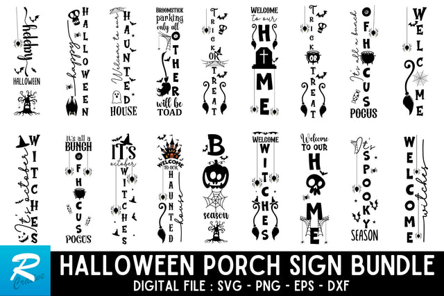 Halloween Porch Sign SVG Bundle SVG Regulrcrative 