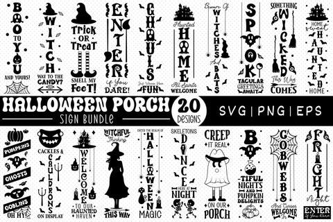 Halloween Porch Sign SVG Bundle Vol.4 SVG CraftLabSVG 