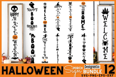 Halloween Porch Sign Svg Bundle, Welcome Sign Svg SVG DESIGNISTIC 