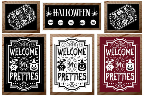Halloween Porch Sign SVG Bundle/Halloween Round Sign SVG SVGs,Quotes and Sayings,Food & Drink,On Sale, Print & Cut SVG DesignPlante 503 