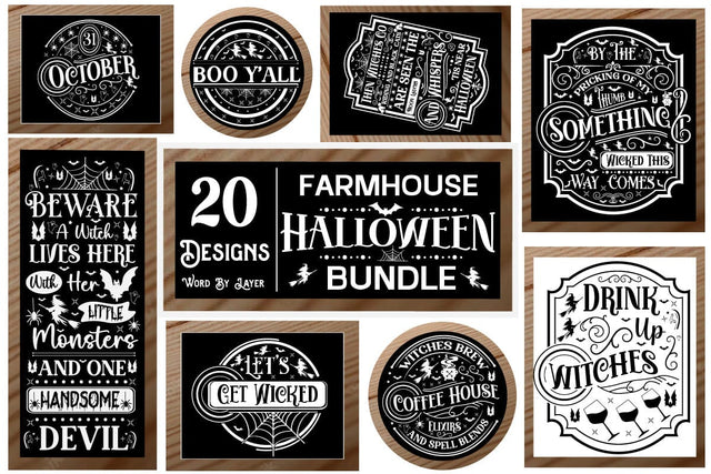 Halloween Porch Sign SVG Design/Halloween Round Signs SVG Bundle SVGs,Quotes and Sayings,Food & Drink,On Sale, Print & Cut SVG DesignPlante 503 