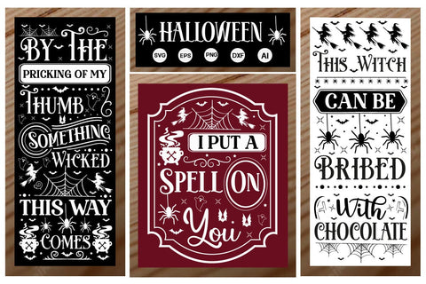 Halloween Porch Signs SVG Bundle Porch Sign SVG SVGs,Quotes and Sayings,Food & Drink,On Sale, Print & Cut SVG DesignPlante 503 