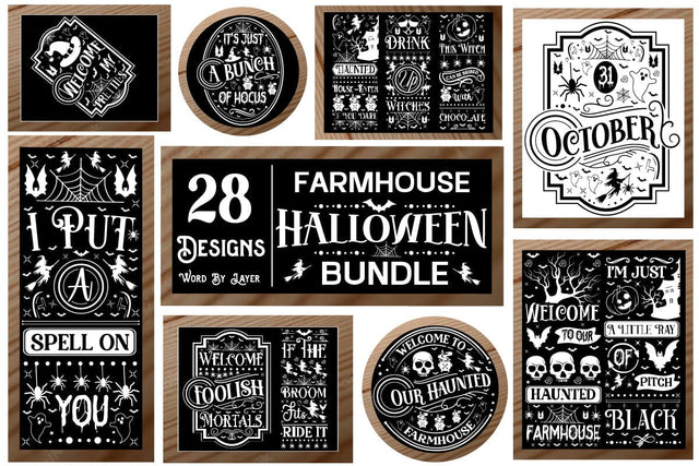 Halloween Porch Signs SVG Bundle Porch Sign SVG SVGs,Quotes and Sayings,Food & Drink,On Sale, Print & Cut SVG DesignPlante 503 