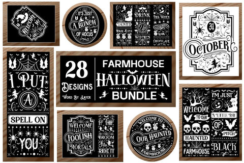 Halloween Porch Signs SVG Bundle Porch Sign SVG SVGs,Quotes and Sayings,Food & Drink,On Sale, Print & Cut SVG DesignPlante 503 