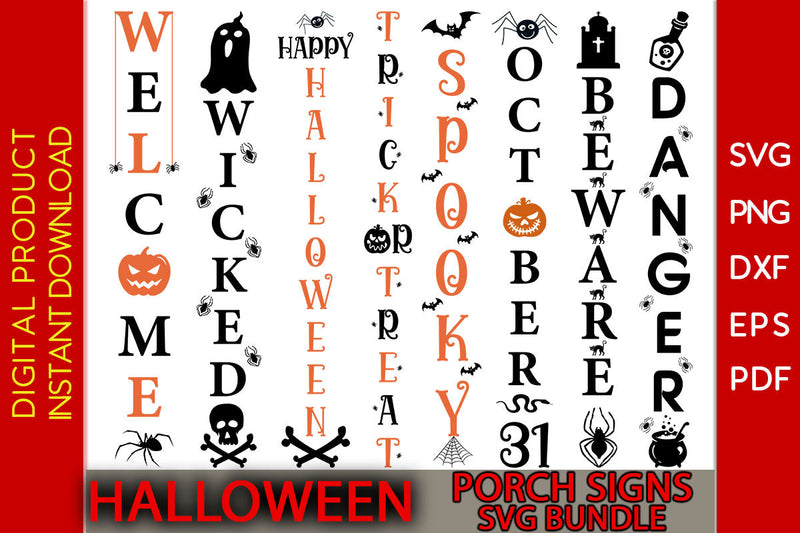 Halloween Porch Signs SVG Bundle SVG Creativedesigntee 