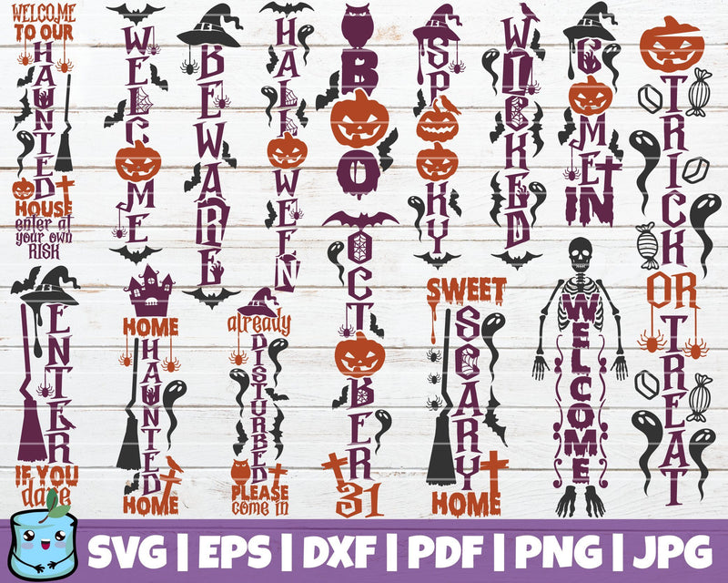 Halloween Porch Signs SVG Bundle SVG MintyMarshmallows 