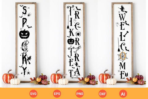 Halloween Porch Signs SVG Bundle SVGs,Quotes and Sayings,Food & Drink,On Sale, Print & Cut SVG DesignPlante 503 