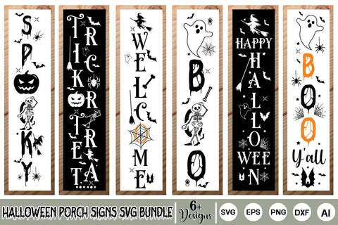 Halloween Porch Signs SVG Bundle SVGs,Quotes and Sayings,Food & Drink,On Sale, Print & Cut SVG DesignPlante 503 