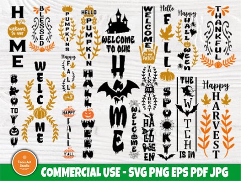 Halloween Porch SVG Bundle, Fall Porch Sign Svg SVG TonisArtStudio 