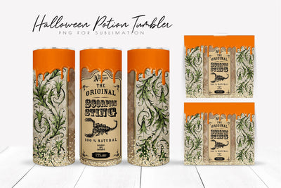 Halloween Potion Label Tumbler Wrap Witch Apothecary Potion SVG OrangeBrushStudio 