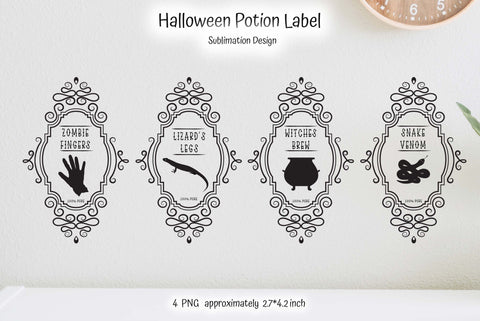 Halloween Potion Labels For Glass Can Sublimation Sublimation Kseniia designer 