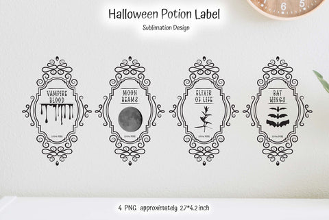 Halloween Potion Labels For Glass Can Sublimation Sublimation Kseniia designer 