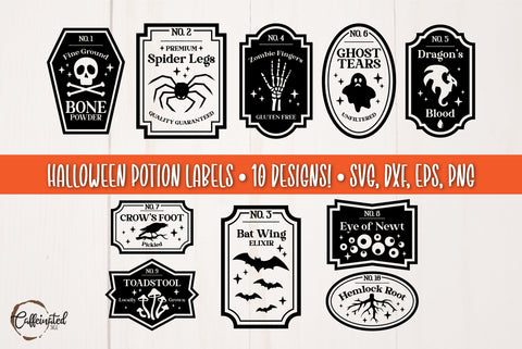 Halloween Potion Labels SVG Bundle SVG Caffeinated SVGs 