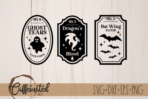 Halloween Potion Labels SVG Bundle SVG Caffeinated SVGs 