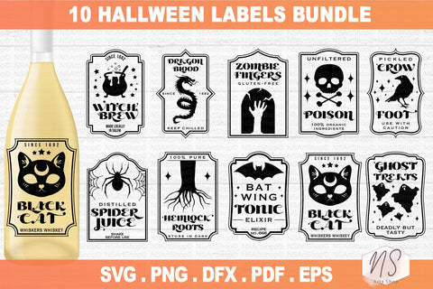 Halloween Potion Labels SVG Bundle, witch svg, withcy svg, Halloween svg SVG NS Arts Shop 