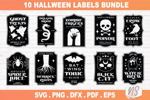 Halloween Potion Labels SVG Bundle, witch svg, withcy svg, Halloween svg SVG NS Arts Shop 