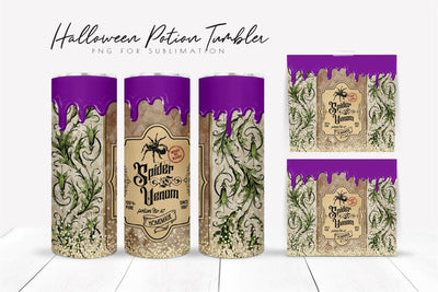 Halloween Potion Tumbler Wrap Halloween Tumbler Design PNG Sublimation OrangeBrushStudio 