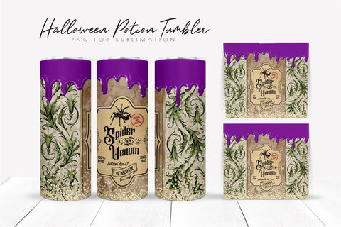 Halloween Potion Tumbler Wrap Halloween Tumbler Design PNG Sublimation OrangeBrushStudio 