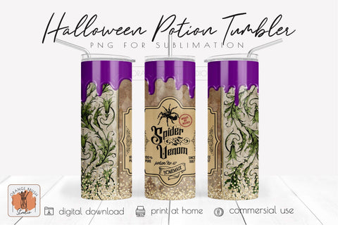 Halloween Potion Tumbler Wrap Halloween Tumbler Design PNG Sublimation OrangeBrushStudio 