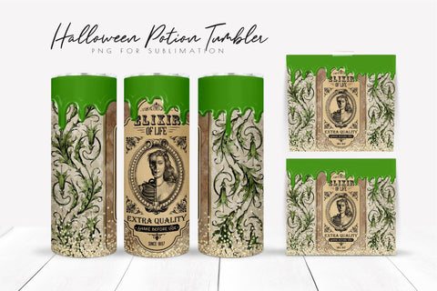 Halloween Potion Tumbler Wrap Skinny Tumbler Sublimation PNG Sublimation OrangeBrushStudio 