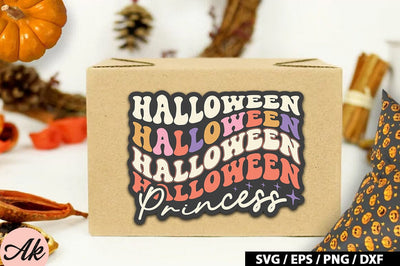 Halloween princess Retro Stickers SVG akazaddesign 
