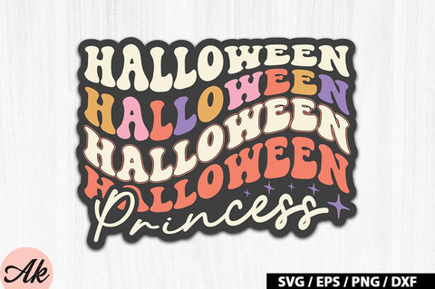 Halloween princess Retro Stickers SVG akazaddesign 