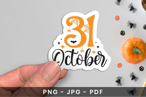 Halloween Printable Sticker - 31 October Sublimation CraftLabSVG 