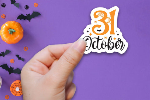 Halloween Printable Sticker - 31 October Sublimation CraftLabSVG 