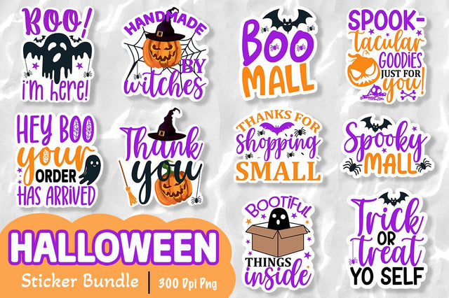 Halloween Printable Sticker Bundle Sublimation Regulrcrative 